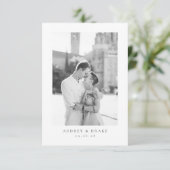 Clean Modern Wedding Photo Thank You Card Dankeskarte (Stehend Vorderseite)