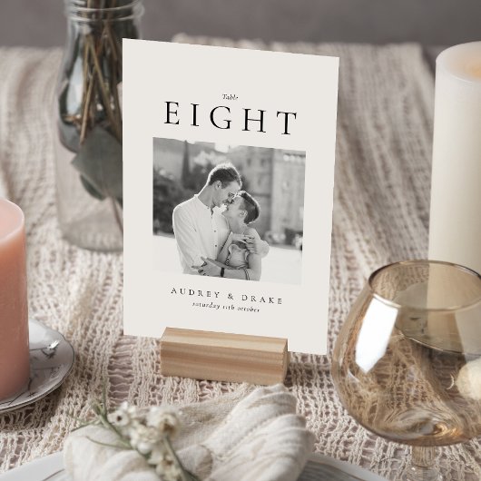 Clean Modern Wedding Photo Tischnummer