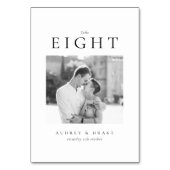 Clean Modern Wedding Photo Tischnummer (Rückseite)