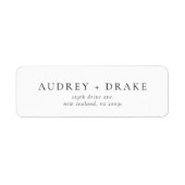 Clean Modern Wedding Return Address Label (Vorne)