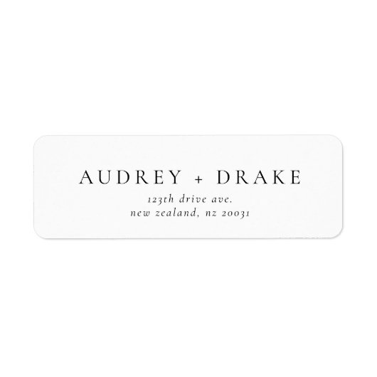 Clean Modern Wedding Return Address Label (Vorne)