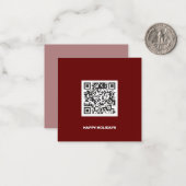 Clean monochrome Corporate QR Code Weihnachtsbaum Mitteilungskarte (Vorderseite/Rückseite Beispiel)