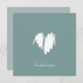 Clean monochrome Moderne klassische Liebe Herzstüc Dankeskarte (Vorne/Hinten)