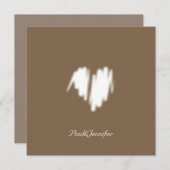 Clean monochrome Moderne klassische Liebe Herzstüc Dankeskarte (Vorne/Hinten)