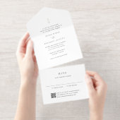 Clean Monogram Modern Wedding All-in-One-Einladung (Abreißstreifen)