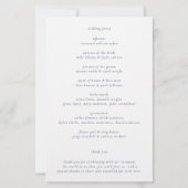 Clean Navy Blue Elegant Hochzeitsprogramm (Rückseite)