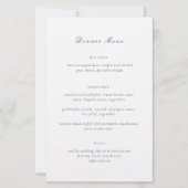 Clean Navy Blue Elegante Wedding Menu (Vorderseite)