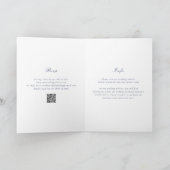 Clean Navy Blue QR Code Elegante Hochzeit Einladung (Innenseite)
