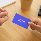 Clean Neon Blue Beruflich Typografie Visitenkarte