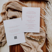 Clean Pink QR Code Elegante Hochzeit Einladung