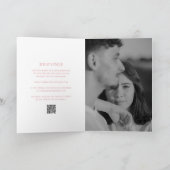 Clean Pink QR Code Elegante Hochzeit Einladung (Innenseite)
