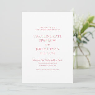 Clean Pink QR Code Foto Elegante Hochzeit Save The Date