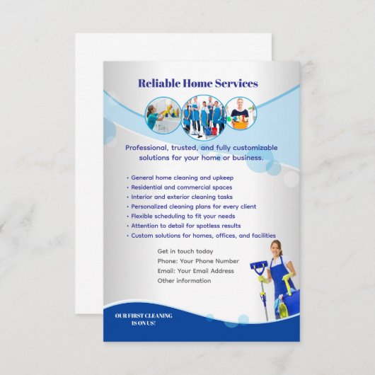 Clean Professional Editable Template  Einladung (Vorne/Hinten)