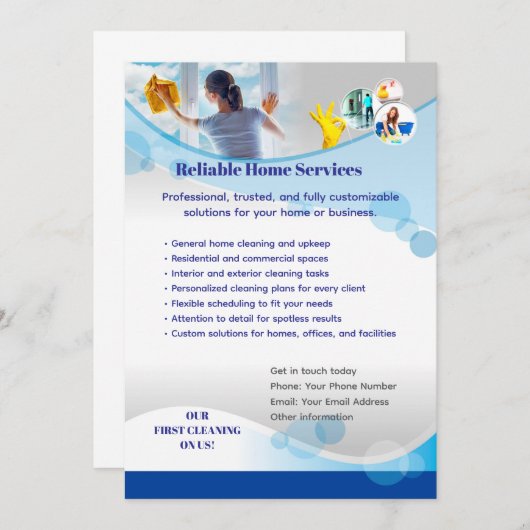 Clean Professional Editable Template  Einladung (Vorne/Hinten)