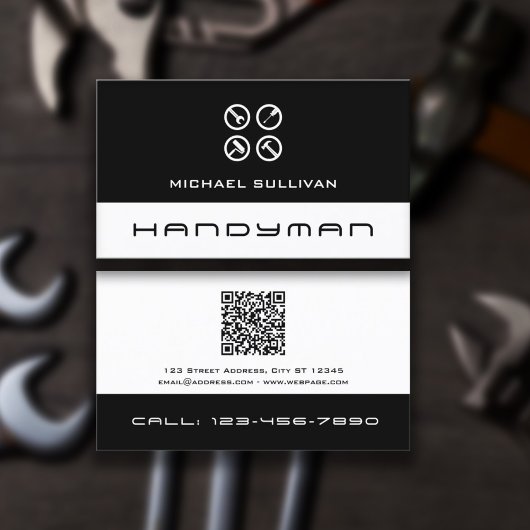 Clean professional logo handyman Business Card Visitenkarte