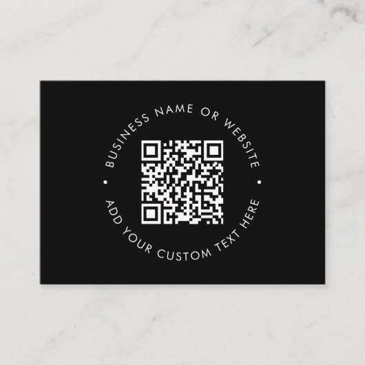 Clean QR Code l Promotionschwarz & Weiß Visitenkarte (Vorderseite)