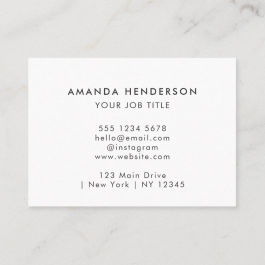 Clean QR Code l Promotionschwarz & Weiß Visitenkarte (Rückseite)