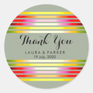 Clean Rainbow Yoga Circular Gold Vielen Dank für I Runder Aufkleber