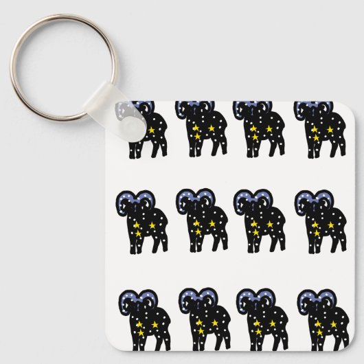 Clean Ram Zodiac Keychain – Bold Aries Symbol  Schlüsselanhänger (Vorderseite)