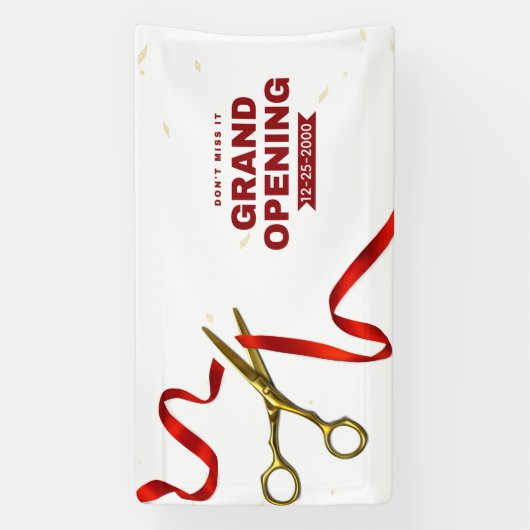 Clean Red and White Professional Grand Opening Banner (Vertikal)