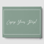 Clean Sage Green Script Calligraphy Wedding Gästebuch (Rückseite)