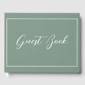 Clean Sage Green Script Calligraphy Wedding Gästebuch (Vorderseite)