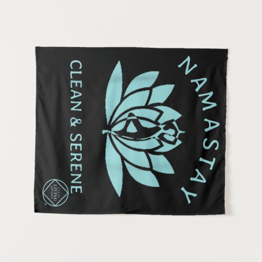 Clean & Serene Yoga Narcotics Anonymous Wandteppich (Vorderseite (Horizontal))