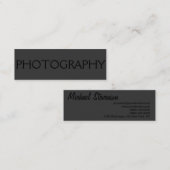 Clean Simple Black Out Fotograf Business Card Mini Visitenkarte (Vorne/Hinten)