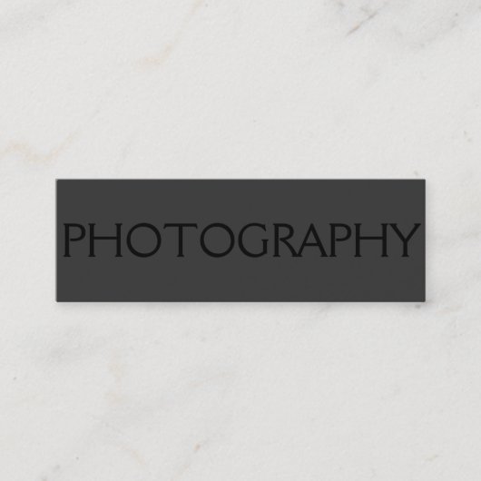 Clean Simple Black Out Fotograf Business Card Mini Visitenkarte (Vorderseite)