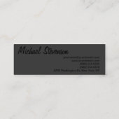 Clean Simple Black Out Fotograf Business Card Mini Visitenkarte (Rückseite)