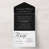 Clean simple black white wedding all in one einladung (Innen Boden)