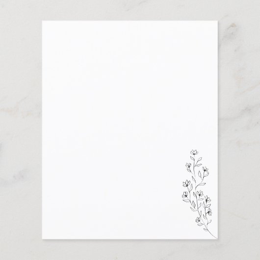 Clean Simple Classic Floral wir machen Haushalt Flyer (Hinten)