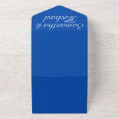 Clean simple Cobalt Blue white wedding All In One Einladung (Außenbereich)
