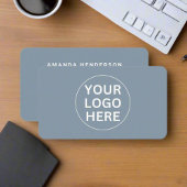 Clean Simple Dusty Blue Beruflich Visitenkarte