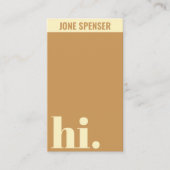 Clean Simple hello hi Typografie Lässig Visitenkarte (Vorderseite)