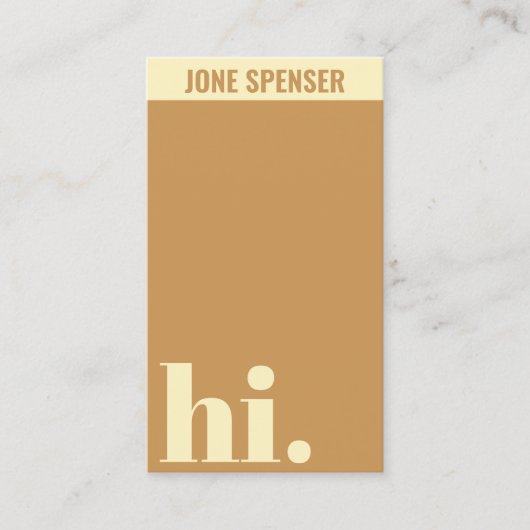 Clean Simple hello hi Typografie Lässig Visitenkarte (Vorderseite)