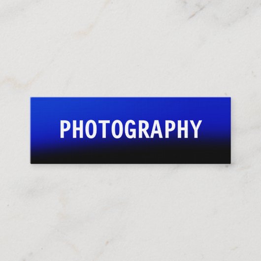 Clean Simple Linen Blue Black Fotograf Künstler Mini Visitenkarte (Vorderseite)