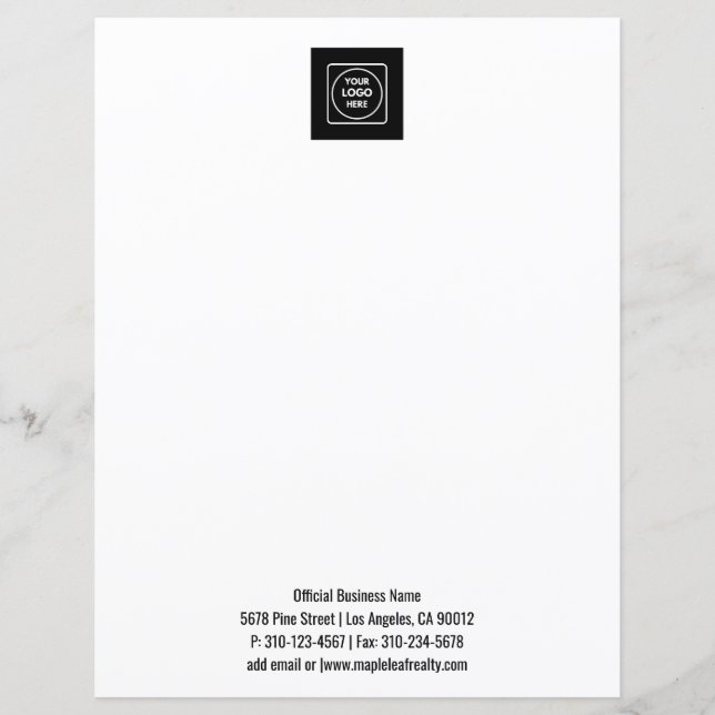 Clean Simple Logo Text Professional letterhead (Vorderseite)