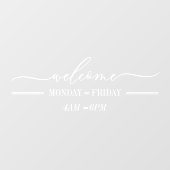 Clean Simple Welcome Skriptstunden Weiß Fensteraufkleber (Blatt)