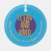 Clean & Sober Recovery Personalize Christmas 20XX Ornament Aus Glas (Vorderseite)