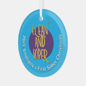Clean & Sober Recovery Personalize Christmas 20XX Ornament Aus Glas (Vorderseite links)