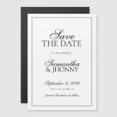 Clean Stylish Script Border Photo Wedding Magneteinladung (Vorne/Hinten)