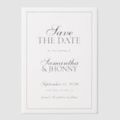 Clean Stylish Script Border Photo Wedding Pergament Einladungen (Vorderseite)