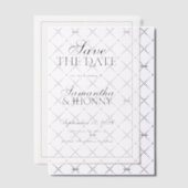 Clean Stylish Script Border Photo Wedding Pergament Einladungen (Versetzt (Einladung))