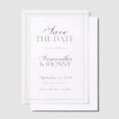 Clean Stylish Script Border Photo Wedding Pergament Einladungen (Versetzt)