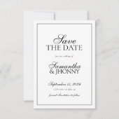 Clean Stylish Script Border Photo Wedding Save The Date (Vorderseite)