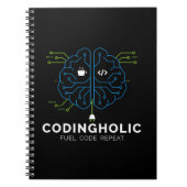 Clean Tech Brain Coding Notebook Design For Coders Notizblock (Vorderseite)