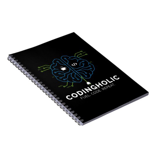 Clean Tech Brain Coding Notizbuch Design Für Coder Notizblock (Rechte Seite)