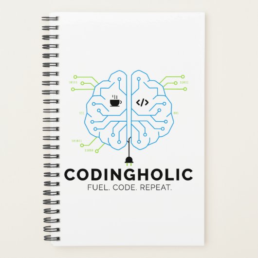Clean Tech Brain Coding Productivity Planner Planer (Vorderseite)