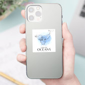 Clean the Oceans - whale watercolour design Aufkleber (Telefon)